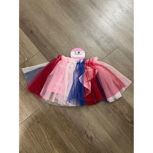 Havengirl Girls Red White Blue Pink Glitter Tulle Tutu Skirt Size 2T NWT
